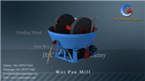 0.074-1mm output cost effective wet pan mill for rock gold,rock tin ore grinding