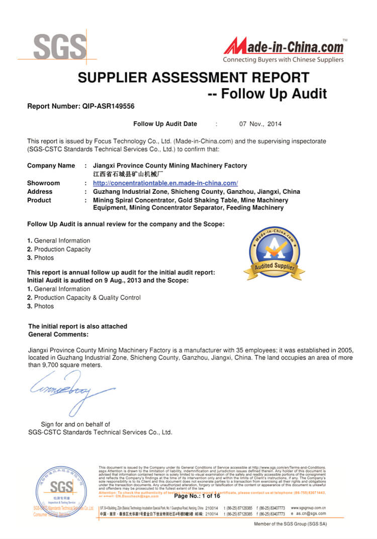 SUPPLIER ASSESSMENT REPORT