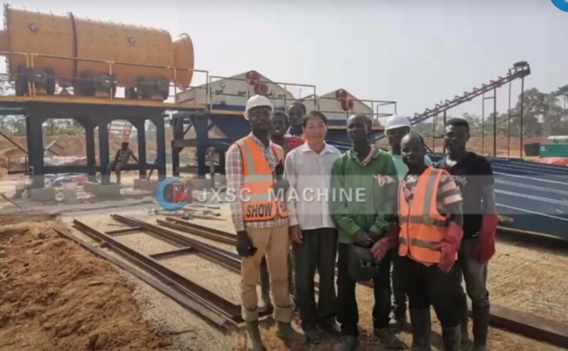Installation de lavage d'or alluvial 200TPH au Ghana