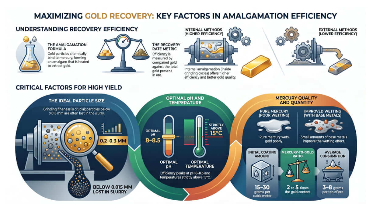 Taux de récupération de l'amalgame d'or